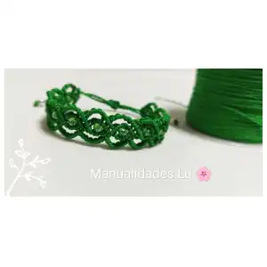 Pulsera macramé tejida cereza. p8N miniatura 4