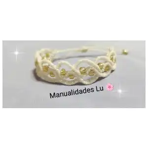 Pulsera macramé tejida entrecruzada doble. p19N miniatura 4