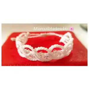Pulsera macramé tejida entrecruzada doble. p19N miniatura 3