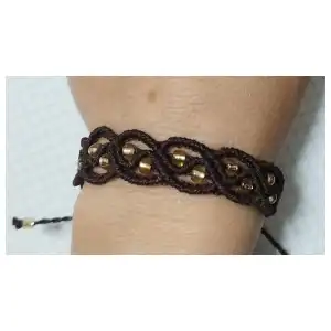 Pulsera macramé tejida entrecruzada doble. p19N miniatura 1