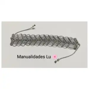 Pulsera macramé ancha en forma de espina. p32N miniatura 2