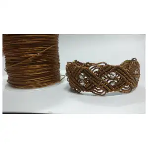 Pulsera macramé tejida ancha de rombos. p63B miniatura 1