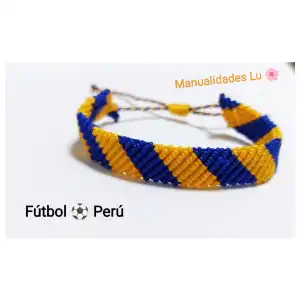 Pulsera macramé tejida en diagonal multicolor. p48N miniatura 2