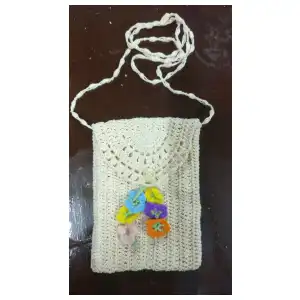 Portacelular tejido a crochet miniatura 3