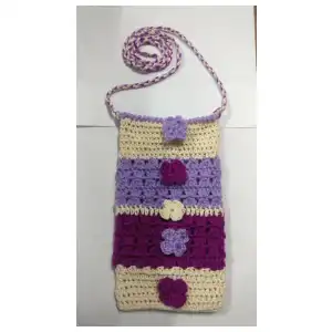 Portacelular tejido a crochet miniatura 2