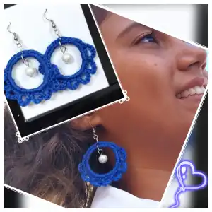 Aretes tejidos a crochet miniatura 1