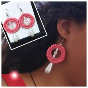 Aretes tejidos a crochet miniatura 8