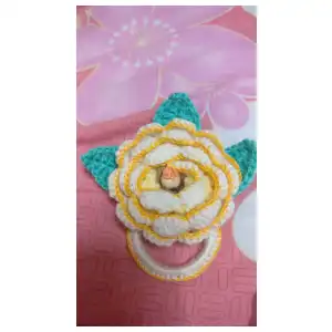 Colgadores de paños de cocina en forma de flor tejida a crochet miniatura 6