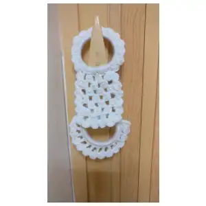 Colgadores de paños de cocina en forma de flor tejida a crochet miniatura 4