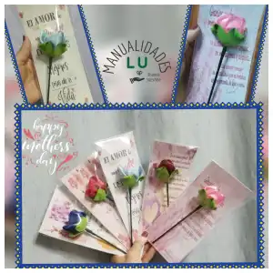 Rosa con poema para las madres miniatura 1