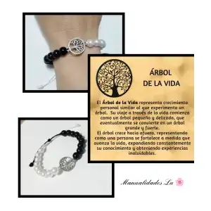 Pulso de perlas con conector árbol de vida miniatura 1