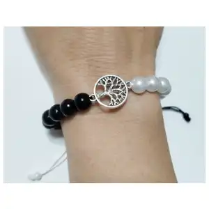 Pulso de perlas con conector árbol de vida miniatura 2