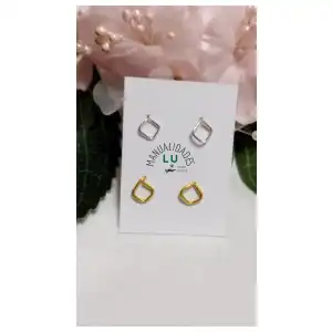 Aretes de alambre con formas geométricas. #69N miniatura 3