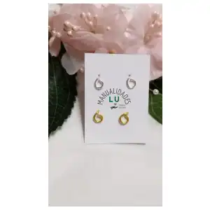Aretes de alambre con formas geométricas. #69N miniatura 2
