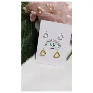 Aretes de alambre con formas geométricas. #69N miniatura 1
