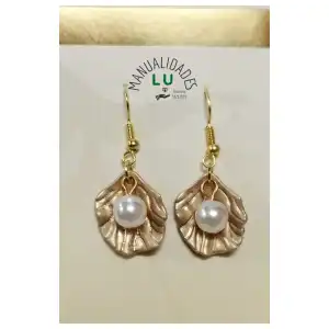 Par de aretes con ostras. #82A miniatura 2