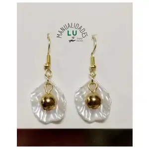 Par de aretes con ostras. #82A miniatura 4