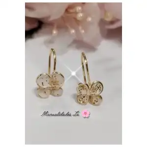 Par de aretes mariposa rellena. #81A miniatura 4