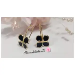 Par de aretes mariposa rellena. #81A miniatura 3