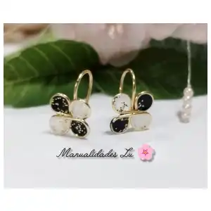 Par de aretes mariposa rellena. #81A miniatura 6