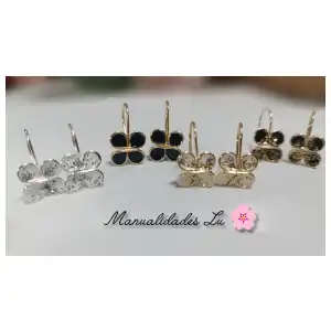 Par de aretes mariposa rellena. #81A miniatura 1