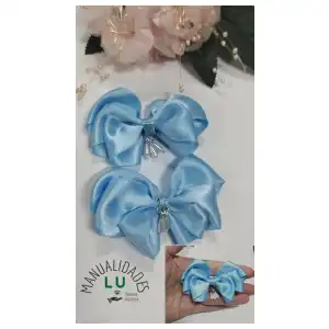 Par de lazos 3 capas con cinta 2.5 cm (#86A) miniatura 1