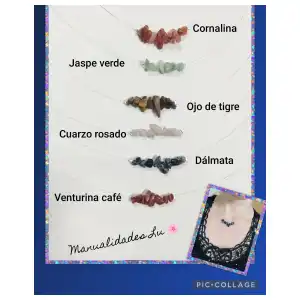 Collar invisible de chips semipreciosas. (#104A) miniatura 1