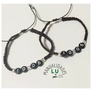 Pulsera macramé tejida con números. miniatura 1